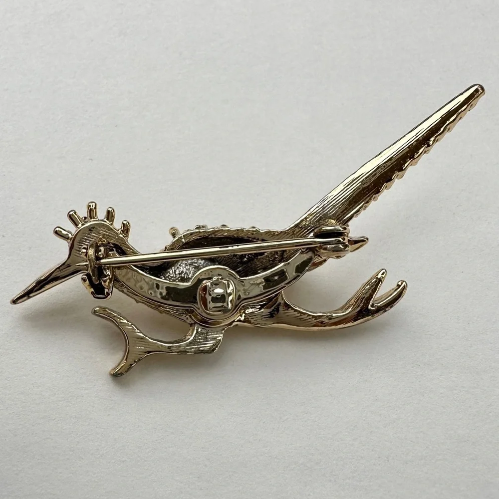 Silver Roadrunner Brooch